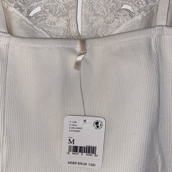 NEW, Free People Have My Heart Lace Cotton Camisole Bralette in White - Picture 6 of 7
